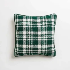 Christmas Pillows>Kirklands Home Mini Green and White Plaid Christmas Pillow