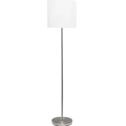 Kirklands Home Minimal Brushed Nickel Stem Floor Lamp White Discount