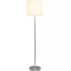 Kirklands Home Minimal Brushed Nickel Stem Floor Lamp White Discount
