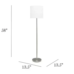 Kirklands Home Minimal Brushed Nickel Stem Floor Lamp White Discount