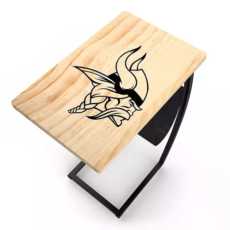 Kirklands Home Minnesota Vikings Wood C-Table Tan Discount