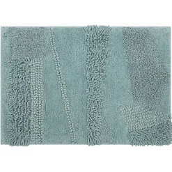 Kirklands Home Mint Asymmetrical Cotton Bath Mat, 60 in. Blue