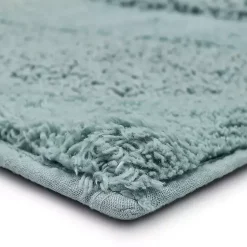 Kirklands Home Mint Asymmetrical Cotton Bath Mat, 60 in. Blue