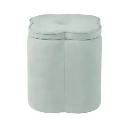 Kirklands Home Mint Chenille Flower Storage Ottoman Green Online