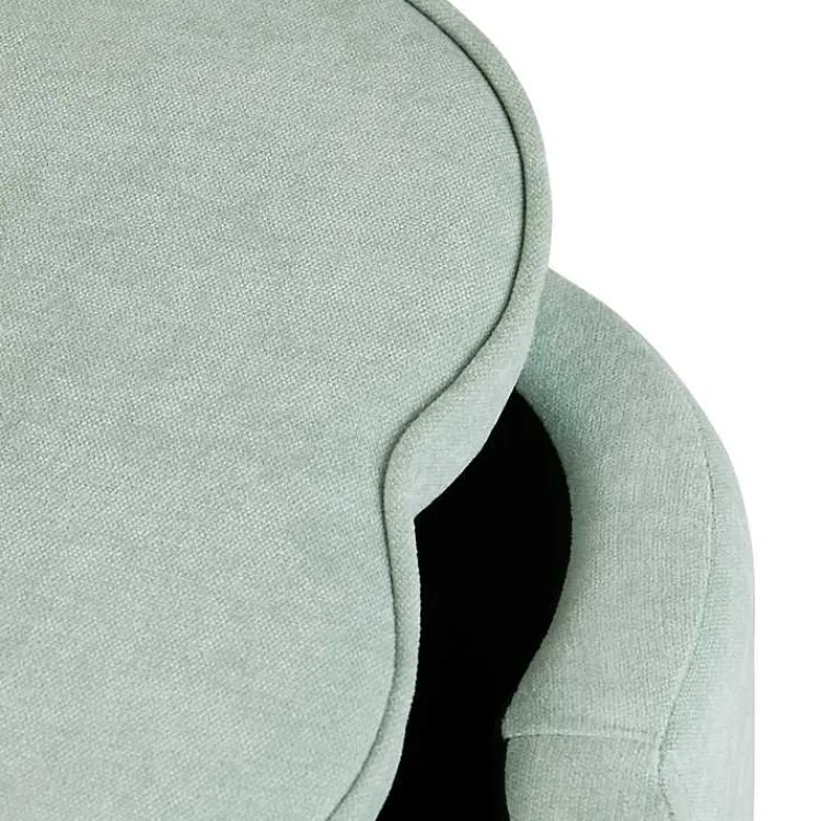 Kirklands Home Mint Chenille Flower Storage Ottoman Green Online