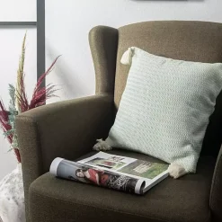 Pillows>Kirklands Home Mint Trapeze Organic Cotton Throw Pillow