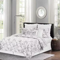 Kirklands Home Miriam Floral & Stripe 3-pc. King Quilt Set New