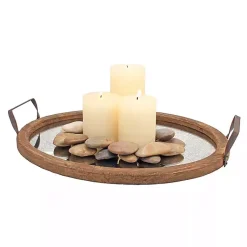 Decorative Trays>Kirklands Home Mirrored Wood Oval Tray