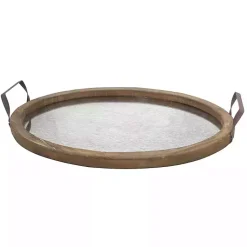 Decorative Trays>Kirklands Home Mirrored Wood Oval Tray