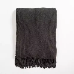 Blankets & Throws>Kirklands Home Mist Chenille Ribbed Throw Green