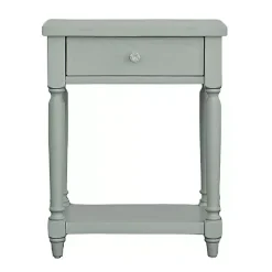 Kirklands Home Mist Rectangle Accent Table with Charging Station Green Online