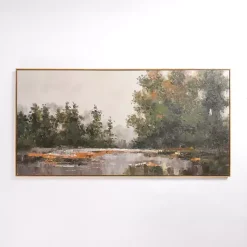 Kirklands Home Misty Fall Landscape Framed Canvas Art Print Green Best