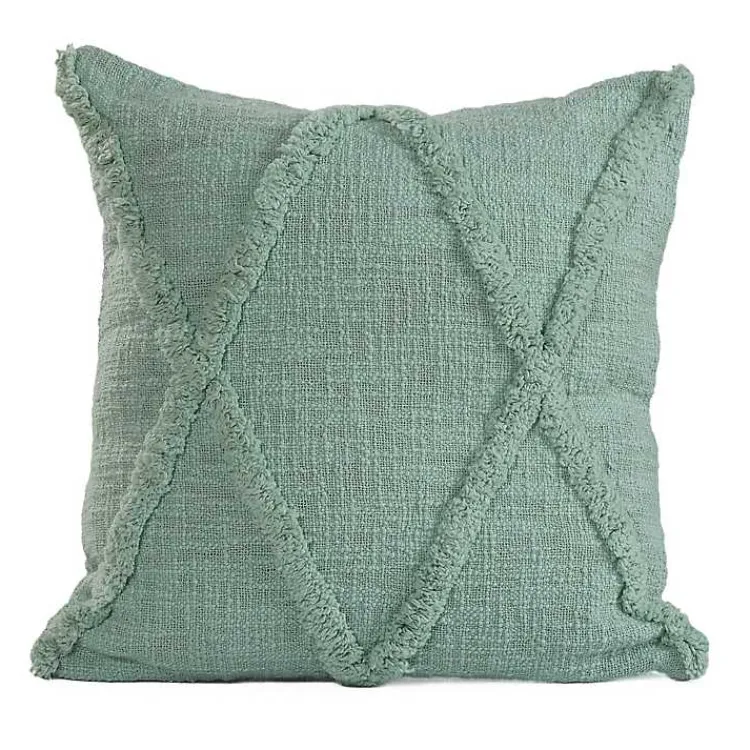 Pillows>Kirklands Home Misty Jade Tufted Diamond Pillow, 18 in. Green