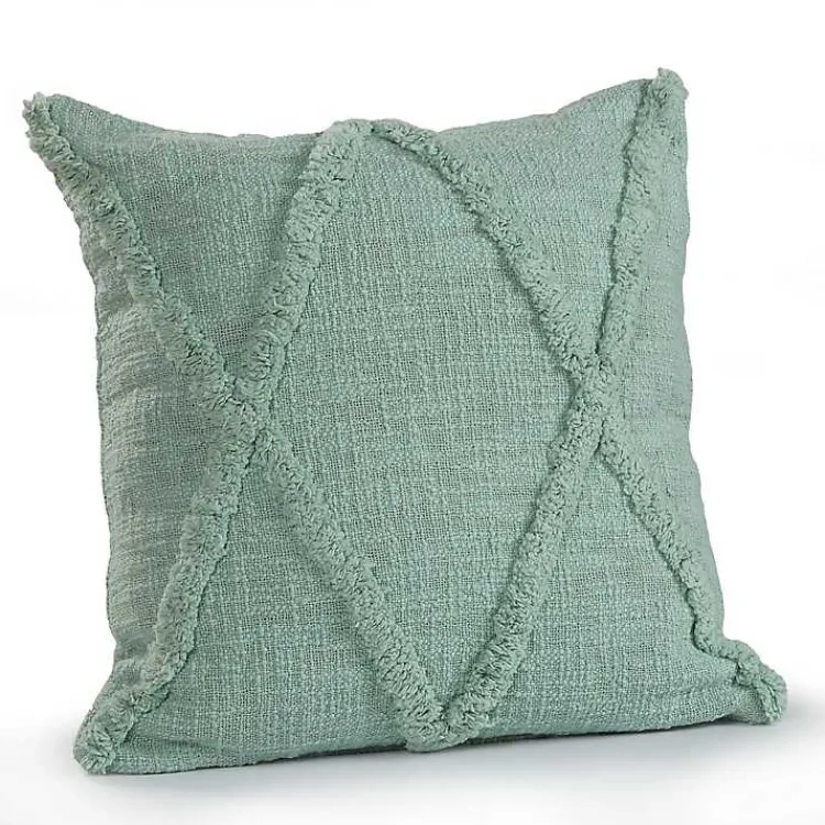 Pillows>Kirklands Home Misty Jade Tufted Diamond Pillow, 18 in. Green