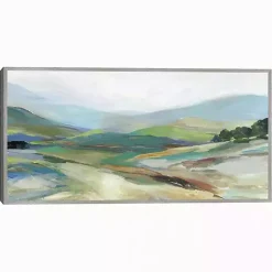 Kirklands Home Misty Landscape Framed Canvas Art Print Green Clearance