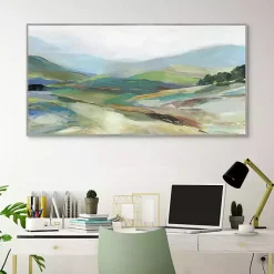 Kirklands Home Misty Landscape Framed Canvas Art Print Green Clearance