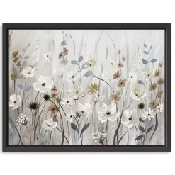Kirklands Home Misty Meadow Black Framed Canvas Art Print New