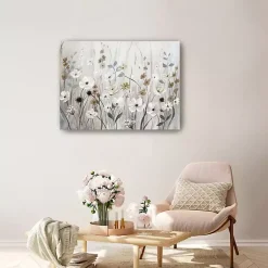 Kirklands Home Misty Meadow Field Canvas Art Print Gray