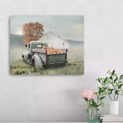 Fall>Kirklands Home Misty Pumpkin Farm Harvest Canvas Wall Art