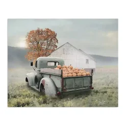 Fall>Kirklands Home Misty Pumpkin Farm Harvest Canvas Wall Art