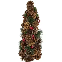 Christmas Decorations>Kirklands Home Mixed Foliage and Apple Cone Christmas Tree Brown
