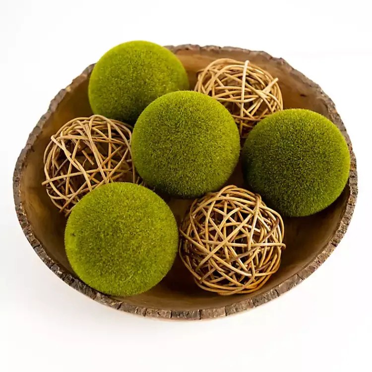 Bowl Filler>Kirklands Home Mixed Green Moss and Twig Orb Bag