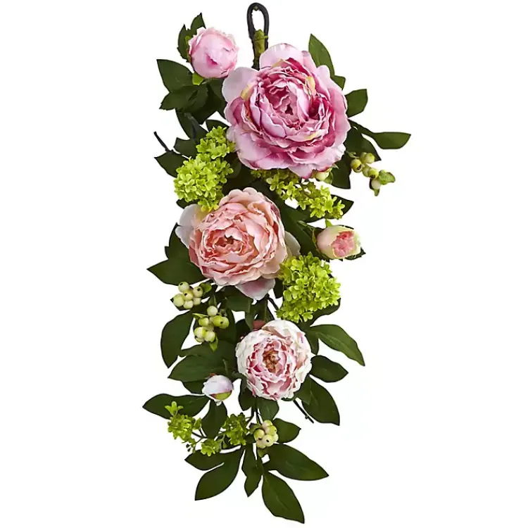 Arrangements & Greenery>Kirklands Home Mixed Peony and Hydrangea Swag Teardrop
