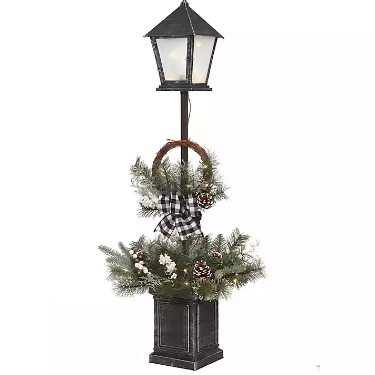 Christmas Decorations>Kirklands Home Mixed Pine Black LED Christmas Lantern
