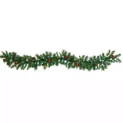 Arrangements & Greenery>Kirklands Home Mixed Pine Clear LED Lighted Garland Green