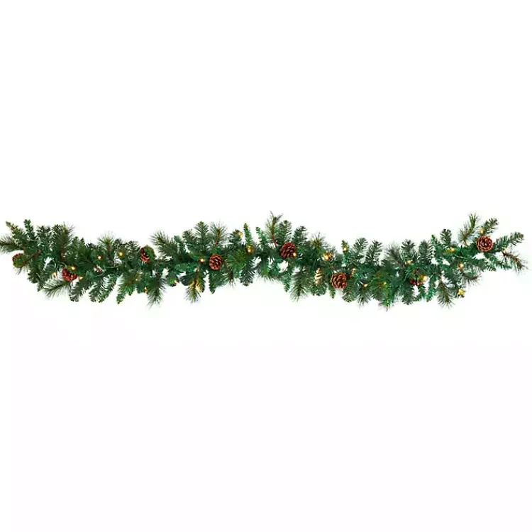 Arrangements & Greenery>Kirklands Home Mixed Pine Clear LED Lighted Garland Green