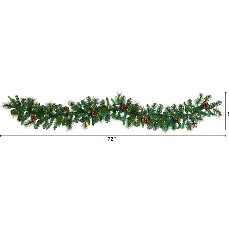 Arrangements & Greenery>Kirklands Home Mixed Pine Clear LED Lighted Garland Green