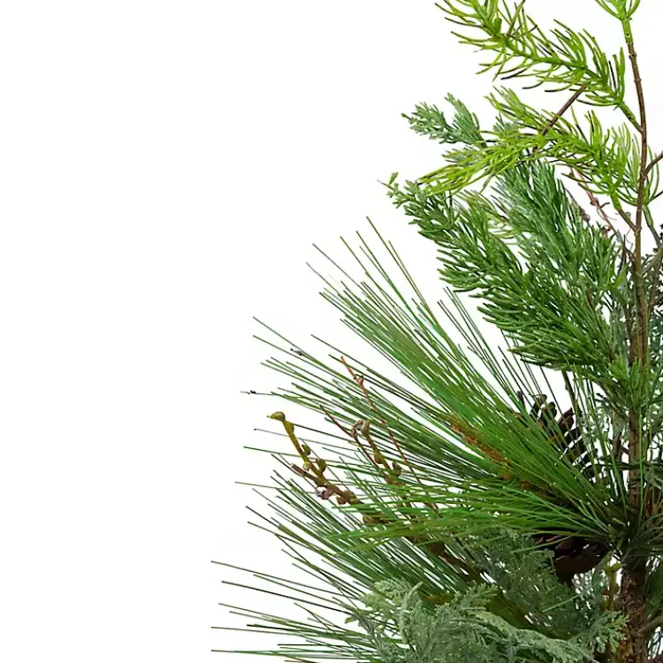 Trees & Topiaries>Kirklands Home Mixed Pine Potted Christmas Tree Green