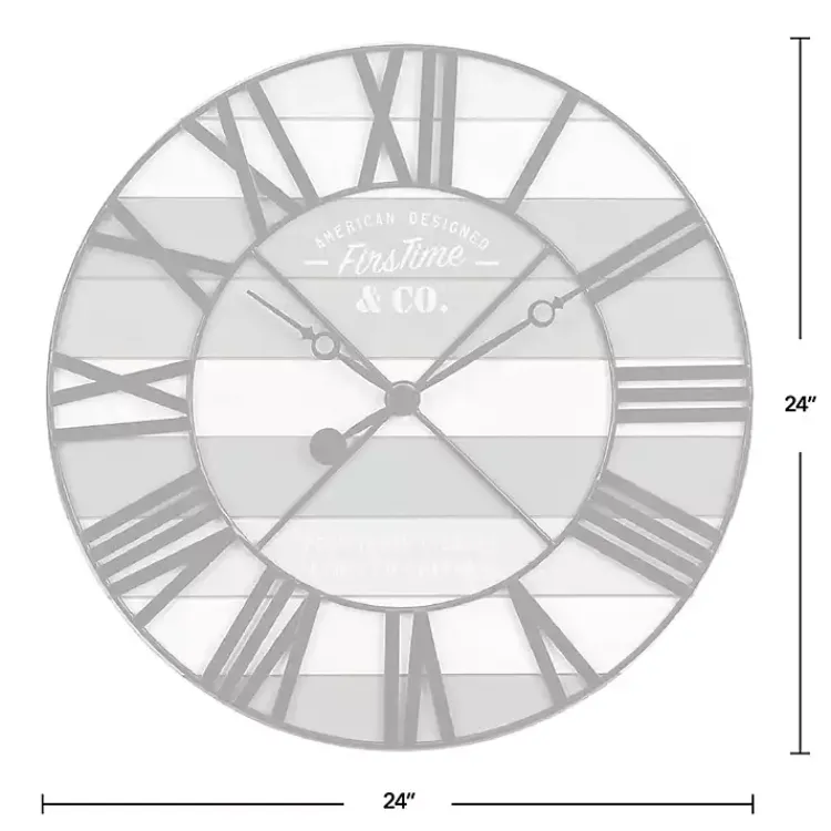 Kirklands Home Mixed Plank and Black Metal Wall Clock New