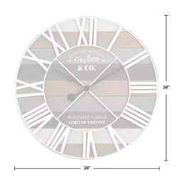 Kirklands Home Mixed Planks and White Wooden Wall Clock