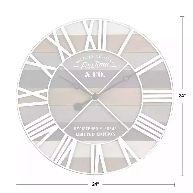 Kirklands Home Mixed Planks and White Wooden Wall Clock