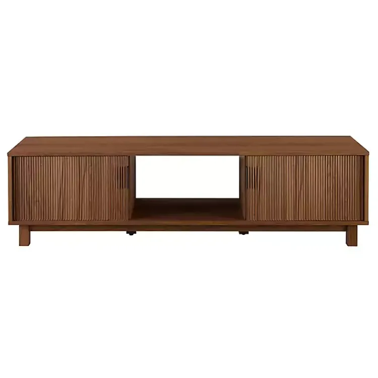 Kirklands Home Mocha Fluted 2-Door Compact TV Stand Brown Hot