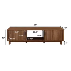 Kirklands Home Mocha Fluted 2-Door Compact TV Stand Brown Hot