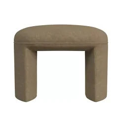 Kirklands Home Mocha Oval Upholstered Ottoman Brown New