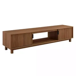 Kirklands Home Mocha Wood Fluted 2-Door TV Stand Brown Online