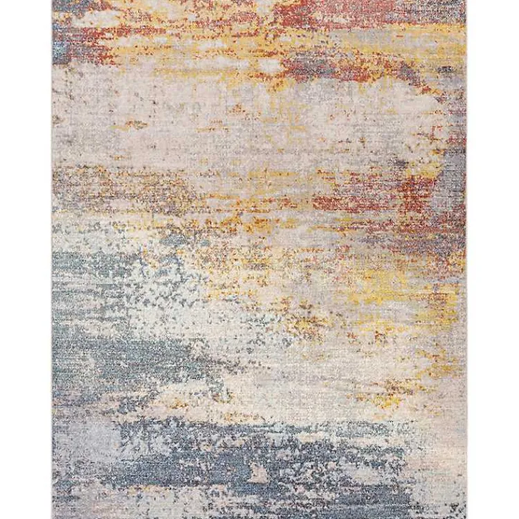 Kirklands Home Modern Abstract Sunset Area Rug, 8x12 Multi Clearance