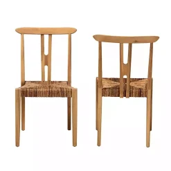 Kirklands Home Modern Bohemian Wishbone Dining Chairs, Set of 2 Tan Online