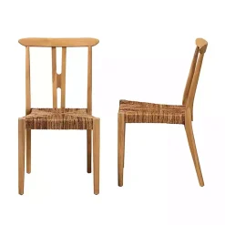 Kirklands Home Modern Bohemian Wishbone Dining Chairs, Set of 2 Tan Online