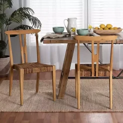 Kirklands Home Modern Bohemian Wishbone Dining Chairs, Set of 2 Tan Online