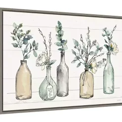 Kirklands Home Modern Farmhouse Floral Framed Canvas Art Print Discount
