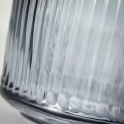 Vases>Kirklands Home Modern Ribbed Glass Vase Gray