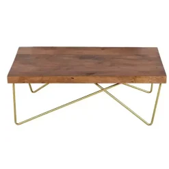 Kirklands Home Modern Mango Wood Brass Coffee Table Brown Best