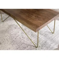 Kirklands Home Modern Mango Wood Brass Coffee Table Brown Best
