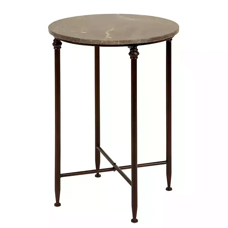 Kirklands Home Modern Metal and Marble Accent Table Sale