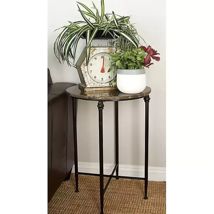 Kirklands Home Modern Metal and Marble Accent Table Sale