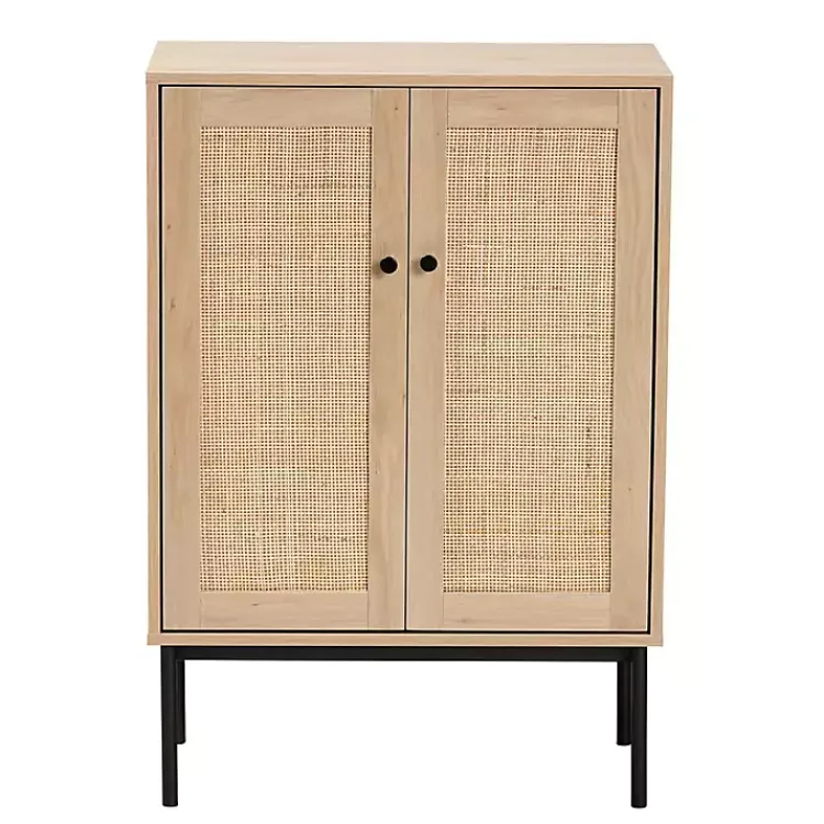 Kirklands Home Modern Natural Wood Rat Cabinet Tan New
